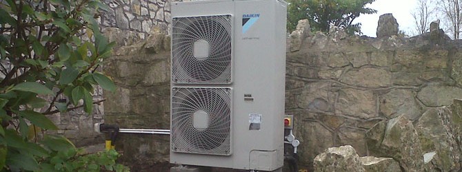 air-to-water heat pump installation