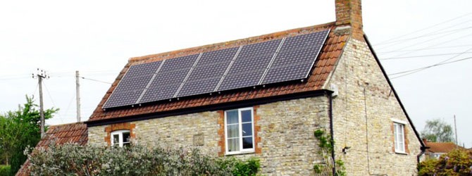 home with solar panels